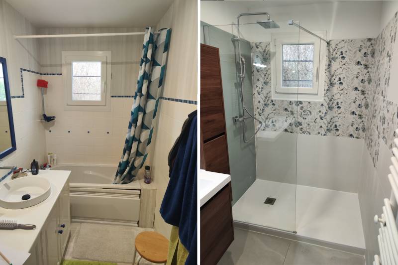 travaux avant aprés salle de bain